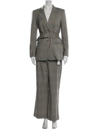 Pre-owned Veronica Beard Plaid Print Pantsuit In Blue