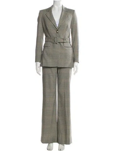 Pre-owned Veronica Beard Plaid Print Pantsuit W/ Tags In Multi