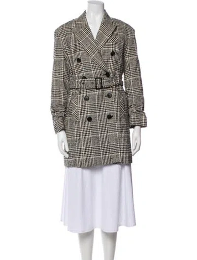 Pre-owned Veronica Beard Plaid Print Peacoat