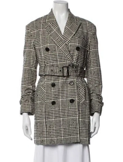 Pre-owned Veronica Beard Plaid Print Peacoat