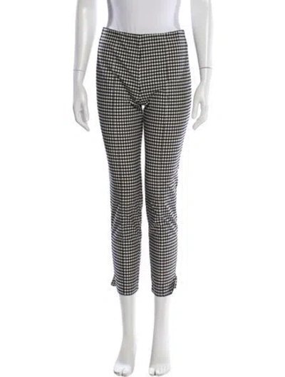 Pre-owned Veronica Beard Plaid Print Skinny Leg Pants In Black