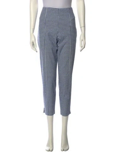 Pre-owned Veronica Beard Plaid Print Skinny Leg Pants In Black