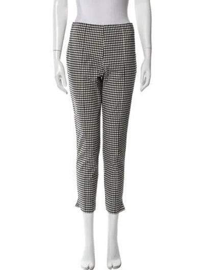Pre-owned Veronica Beard Plaid Print Skinny Leg Pants In Black