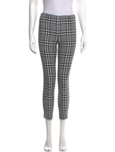 Pre-owned Veronica Beard Plaid Print Skinny Leg Pants In Black