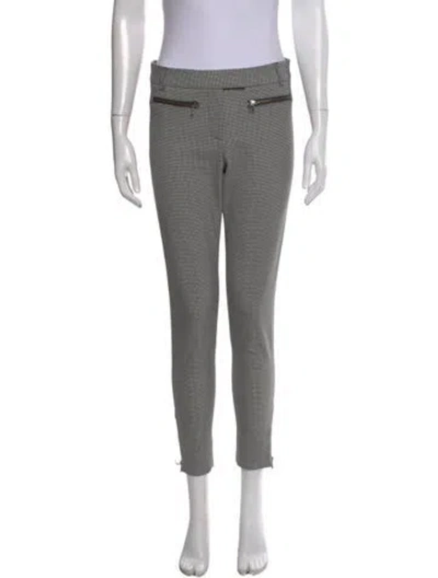 Pre-owned Veronica Beard Plaid Print Skinny Leg Pants In Black