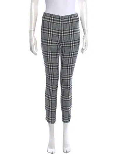Pre-owned Veronica Beard Plaid Print Skinny Leg Pants In Black