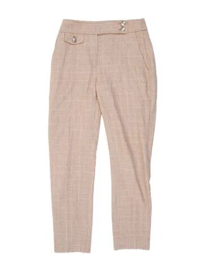 Pre-owned Veronica Beard Plaid Print Skinny Leg Pants In Neutral