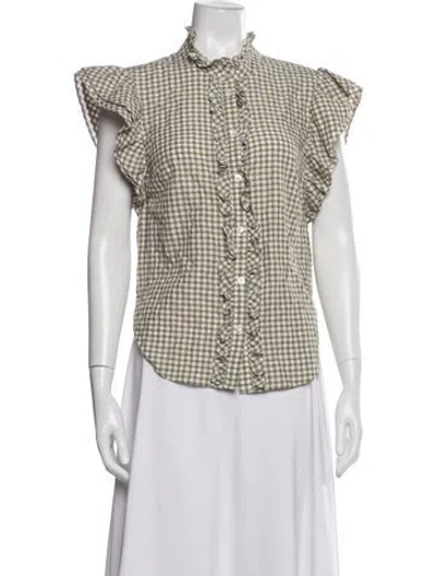 Pre-owned Veronica Beard Plaid Print Sleeveless Blouse In Multicolor