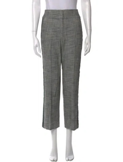 Pre-owned Veronica Beard Plaid Print Straight Leg Pants In Black