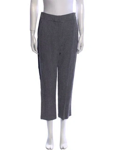 Pre-owned Veronica Beard Plaid Print Straight Leg Pants In Black