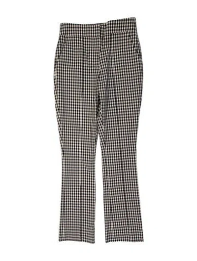 Pre-owned Veronica Beard Plaid Print Straight Leg Pants In Black