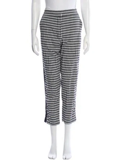Pre-owned Veronica Beard Plaid Print Straight Leg Pants In Black