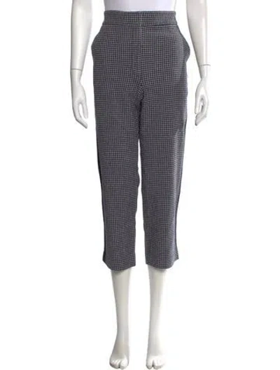 Pre-owned Veronica Beard Plaid Print Straight Leg Pants In Black