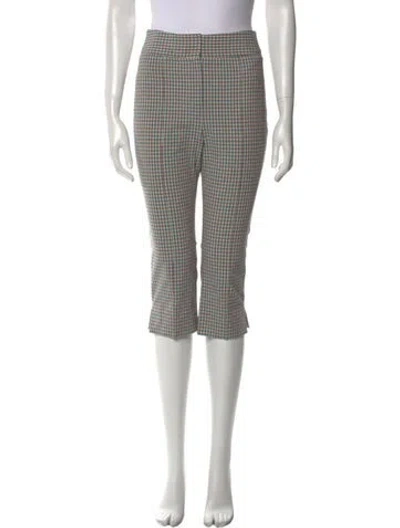 Pre-owned Veronica Beard Plaid Print Straight Leg Pants In Brown