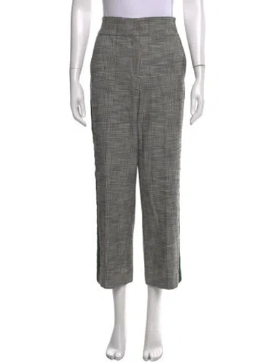 Pre-owned Veronica Beard Plaid Print Straight Leg Pants In Grey