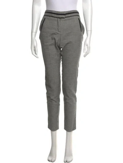Pre-owned Veronica Beard Plaid Print Straight Leg Pants In Grey