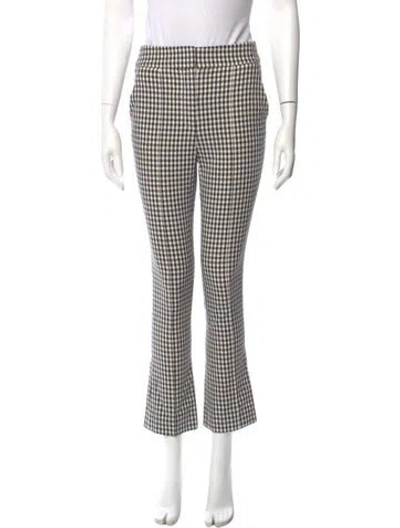 Pre-owned Veronica Beard Plaid Print Straight Leg Pants In Neutral