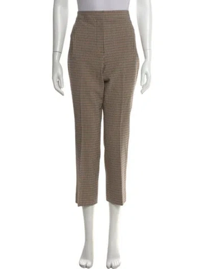 Pre-owned Veronica Beard Plaid Print Straight Leg Pants In Neutral
