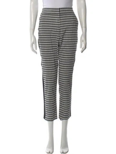 Pre-owned Veronica Beard Plaid Print Straight Leg Pants In Red