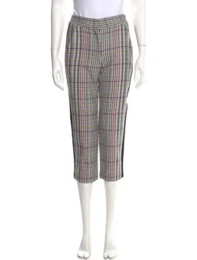 Pre-owned Veronica Beard Plaid Print Straight Leg Pants W/ Tags In Black