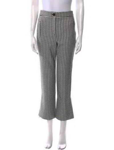 Pre-owned Veronica Beard Plaid Print Straight Leg Pants W/ Tags In Black