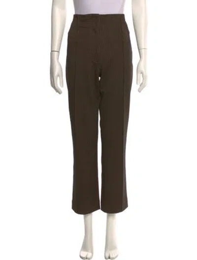 Pre-owned Veronica Beard Plaid Print Straight Leg Pants W/ Tags In Brown