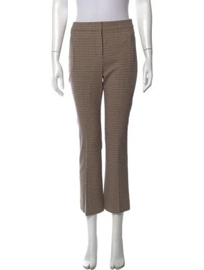 Pre-owned Veronica Beard Plaid Print Straight Leg Pants W/ Tags In Brown