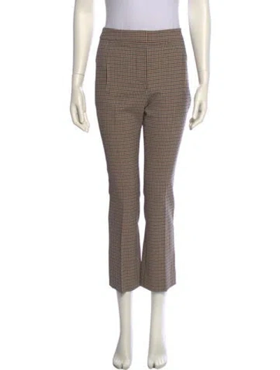 Pre-owned Veronica Beard Plaid Print Straight Leg Pants W/ Tags In Neutral