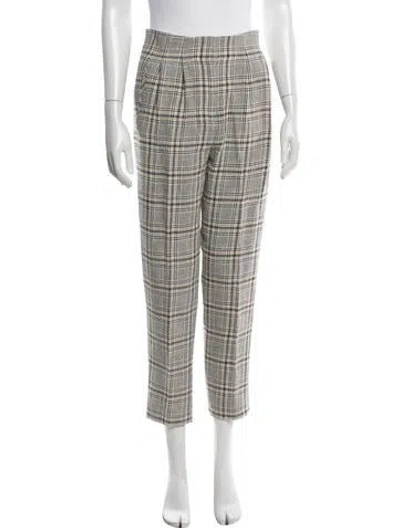 Pre-owned Veronica Beard Plaid Print Straight Leg Pants W/ Tags In Neutrals
