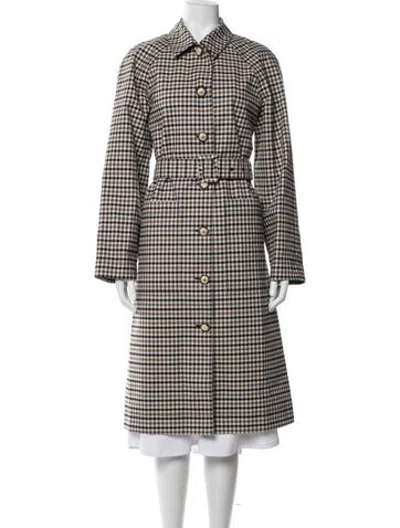 Pre-owned Veronica Beard Plaid Print Trench Coat W/ Tags In Black