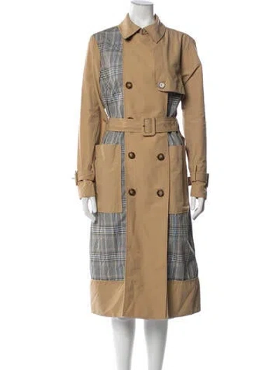Pre-owned Veronica Beard Plaid Print Trench Coat W/ Tags In Neutrals