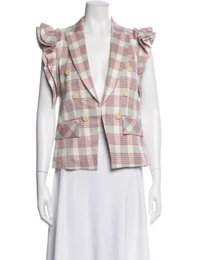 Pre-owned Veronica Beard Plaid Print Vest