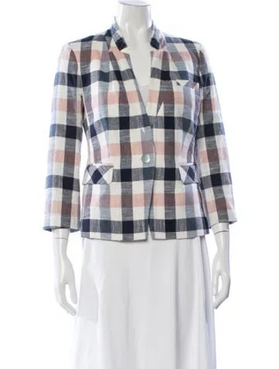 Pre-owned Veronica Beard Plaid Print Vest In Blue