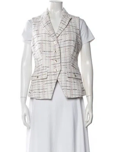 Pre-owned Veronica Beard Plaid Print Vest In Brown
