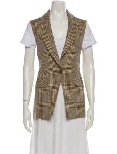 Pre-owned Veronica Beard Plaid Print Vest In Multi