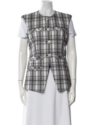 Pre-owned Veronica Beard Plaid Print Vest In Multi