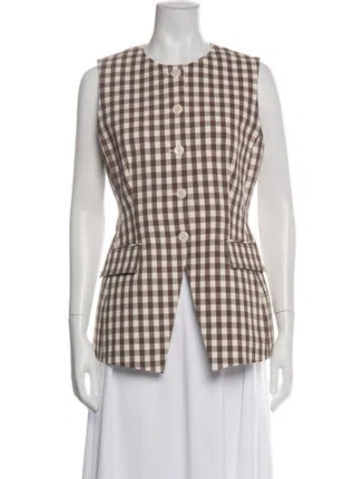 Pre-owned Veronica Beard Plaid Print Vest In Multi