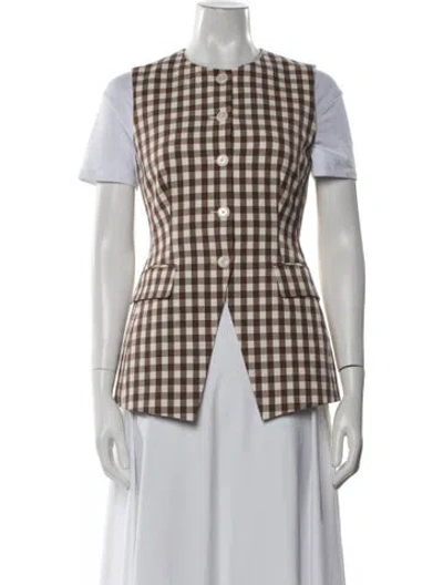 Pre-owned Veronica Beard Plaid Print Vest In Multi