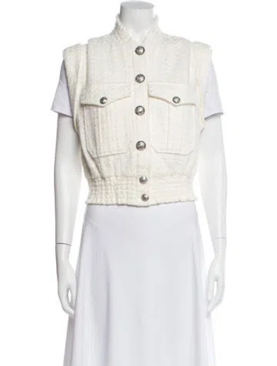 Pre-owned Veronica Beard Plaid Print Vest In White