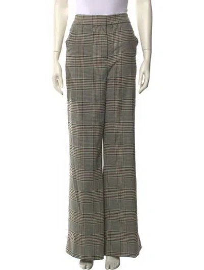 Pre-owned Veronica Beard Plaid Print Wide Leg Pants