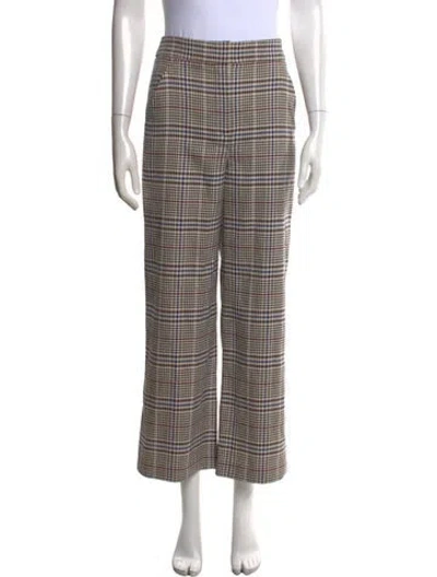 Pre-owned Veronica Beard Plaid Print Wide Leg Pants