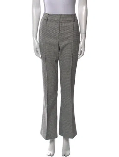 Pre-owned Veronica Beard Plaid Print Wide Leg Pants In Black