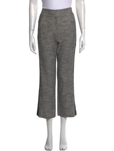 Pre-owned Veronica Beard Plaid Print Wide Leg Pants In Black/green/grey