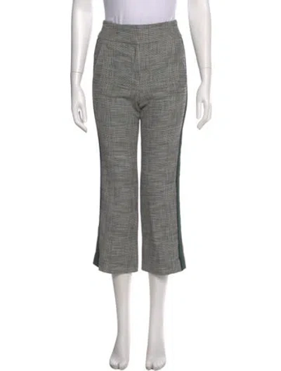 Pre-owned Veronica Beard Plaid Print Wide Leg Pants In Gray
