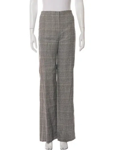 Pre-owned Veronica Beard Plaid Print Wide Leg Pants W/ Tags In Green