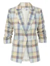 Veronica Beard Clayton Plaid Cotton Blend Dickey Jacket In Neutral