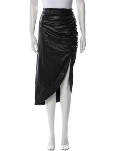 Pre-owned Veronica Beard Pleated Accents Midi Length Skirt In Black