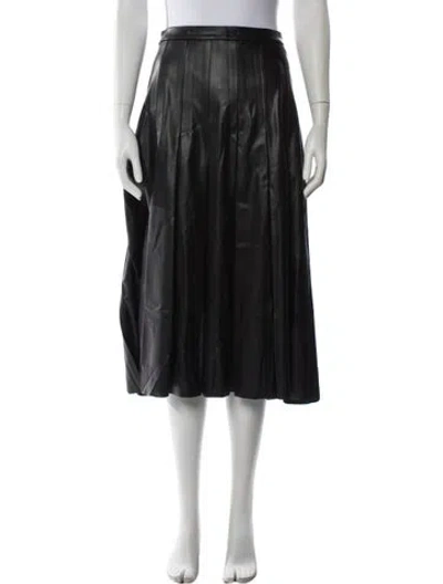 Pre-owned Veronica Beard Pleated Accents Midi Length Skirt In Black