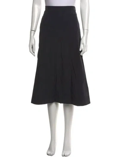 Pre-owned Veronica Beard Pleated Accents Midi Length Skirt In Black