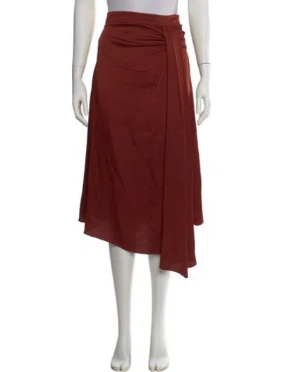 Pre-owned Veronica Beard Pleated Accents Midi Length Skirt In Brown